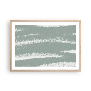 Plakat i ramme af lyst egetræ - Abstraktion i vinterstemning - 70x50 cm