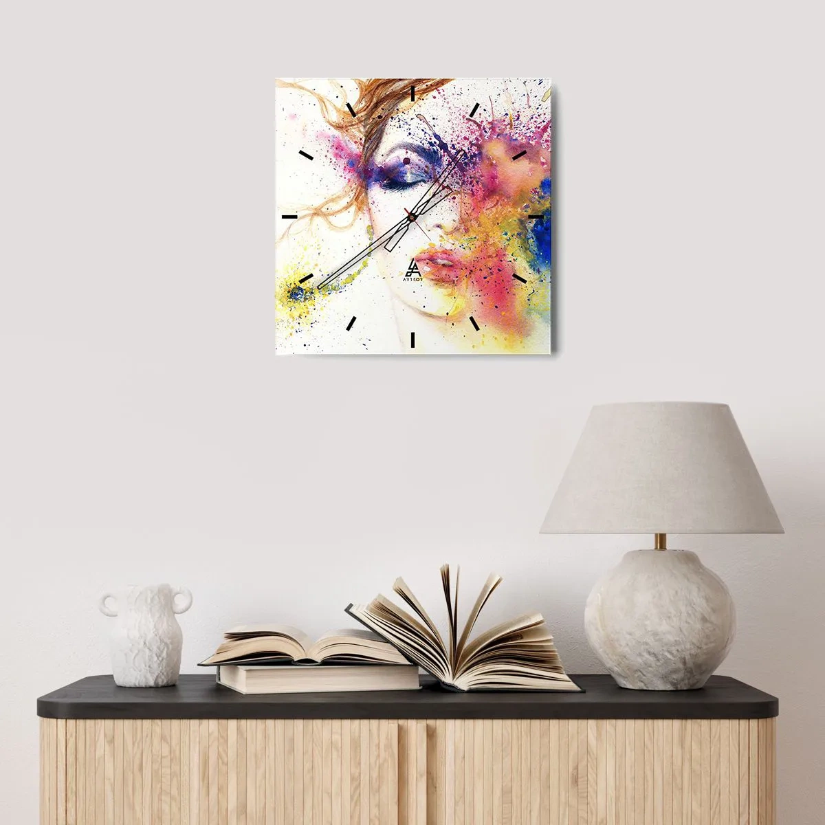 Vægur, Uret - Regnbue svimmelhed - 40x40 cm