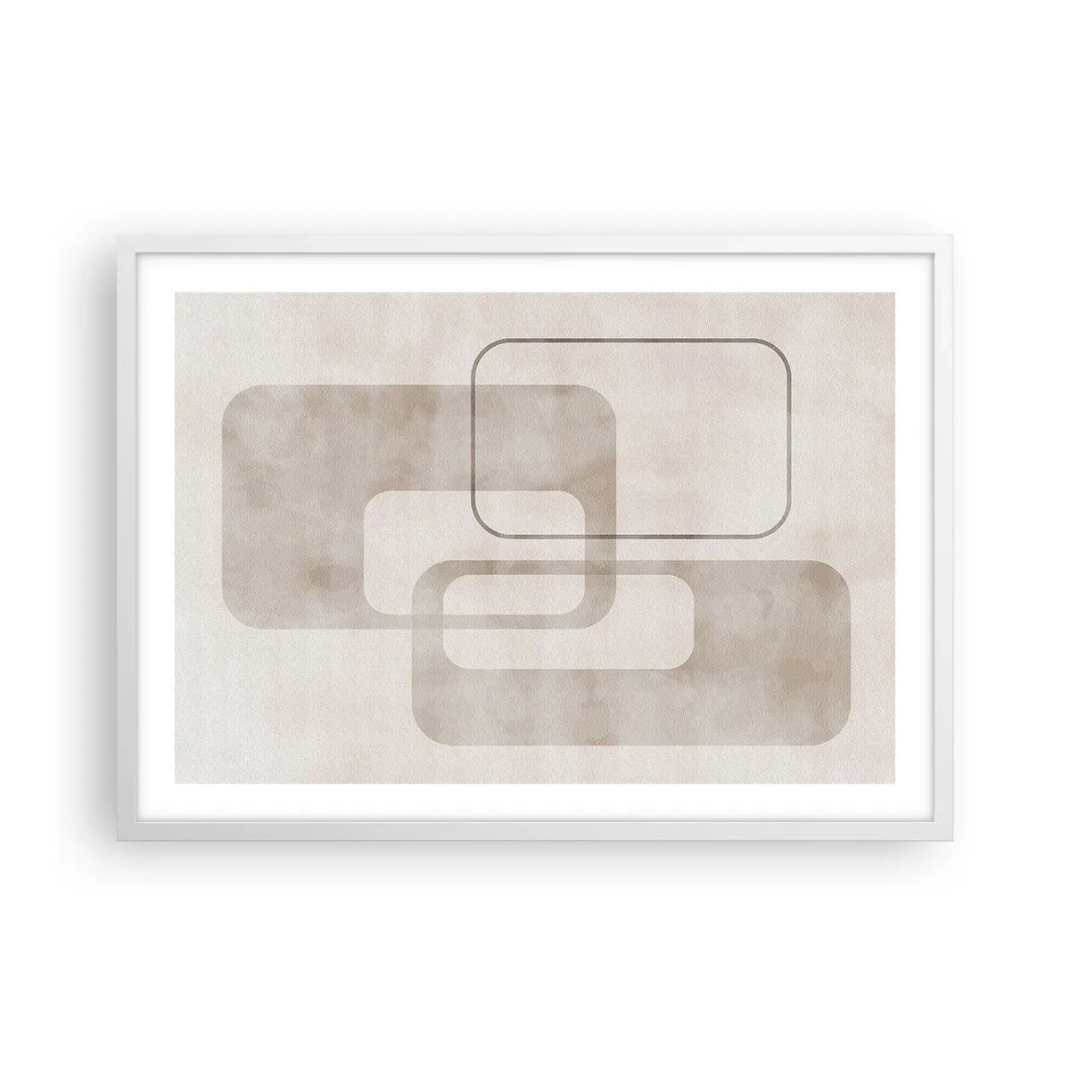 Plakat i hvid ramme - Geometrisk fuga - 70x50 cm