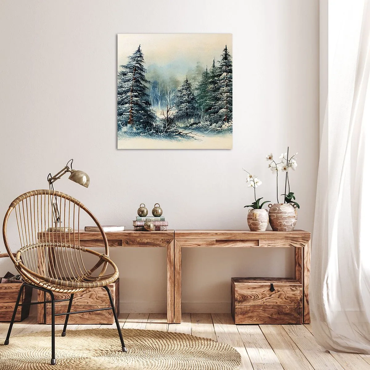 Lærredstryk - Billede på lærred - Klar til jul - 70x70 cm