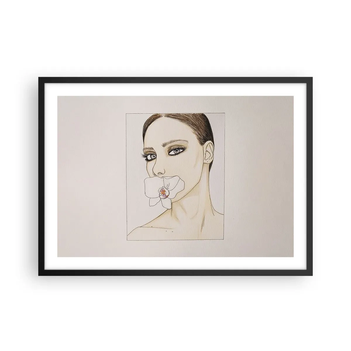 Plakat i sort ramme - Et symbol på elegance og skønhed - 70x50 cm