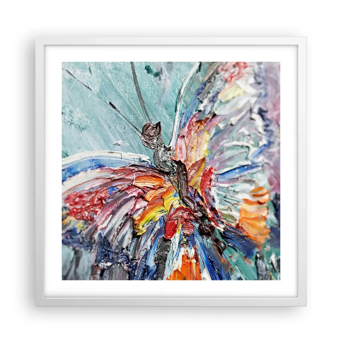 Plakat i hvid ramme - Malet af naturen - 50x50 cm