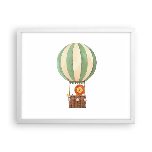 Plakat i hvid ramme - Leons rejser - 50x40 cm