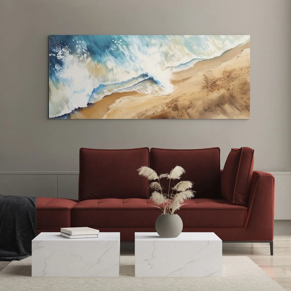Billede på glas - Tilbagevendende bølge - 100x40 cm