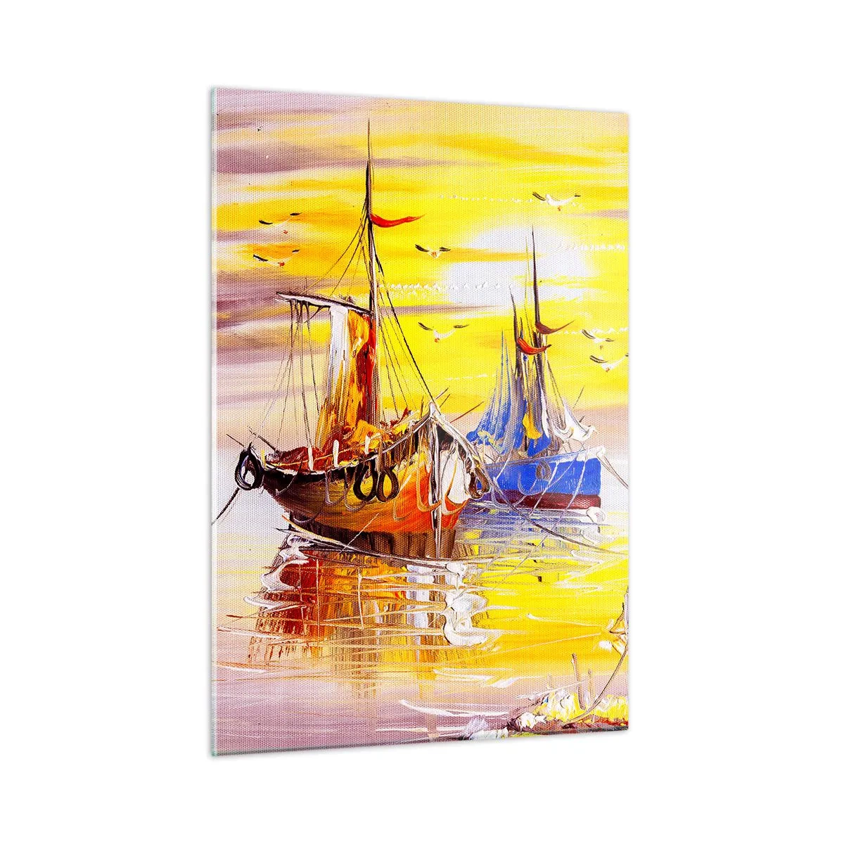 Billede på glas - Et velfortjent hvil i havnen - 50x70 cm