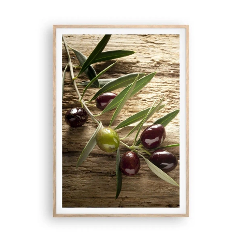 Plakat i ramme af lyst egetræ - Lige fra naturen - 70x100 cm