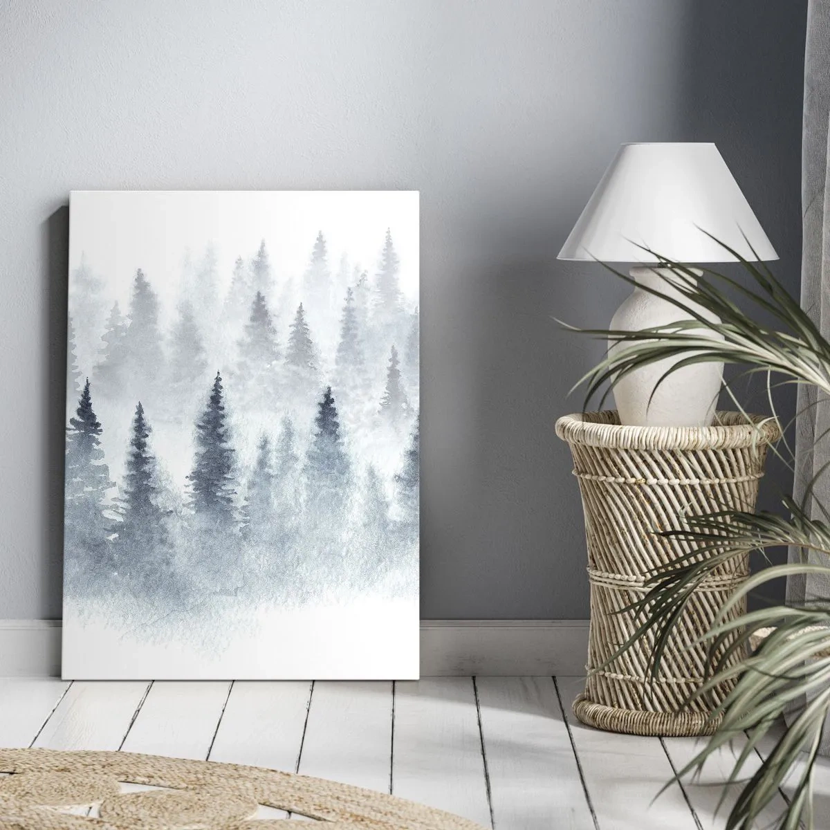 Lærredstryk - Billede på lærred - Indhyllet i tåge - 45x80 cm