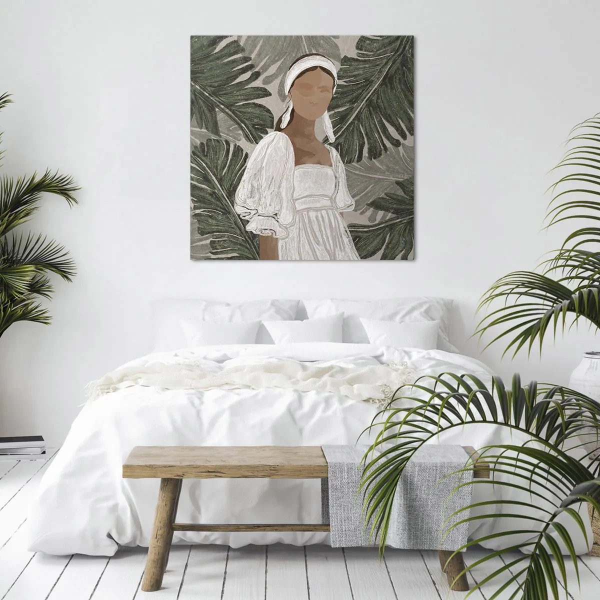 Lærredstryk - Billede på lærred - Eksotisk portræt - 60x60 cm