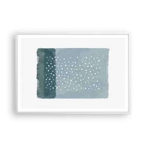 Plakat i hvid ramme - Dyrket i blåt - 100x70 cm