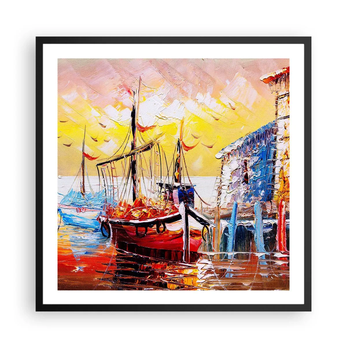 Plakat i sort ramme - Glædelig tilbagevenden - 60x60 cm