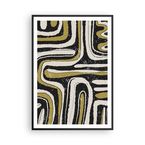 Plakat i sort ramme - Komposition: stier og gyder - 70x100 cm