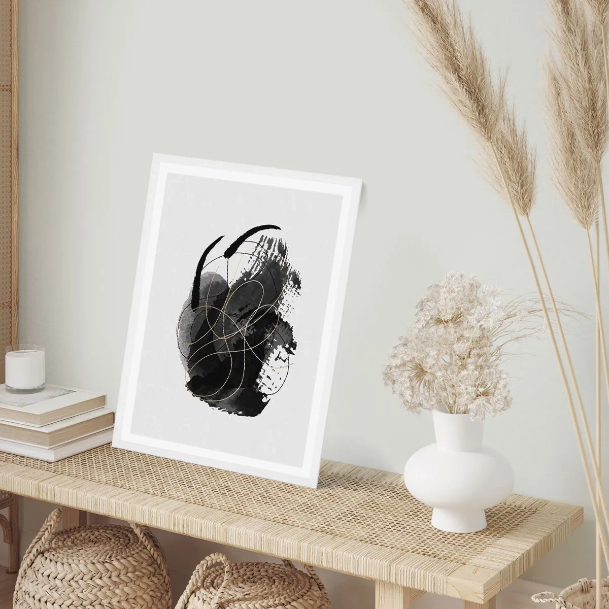 Plakat i hvid ramme - Kom frem fra det sorte - 40x50 cm