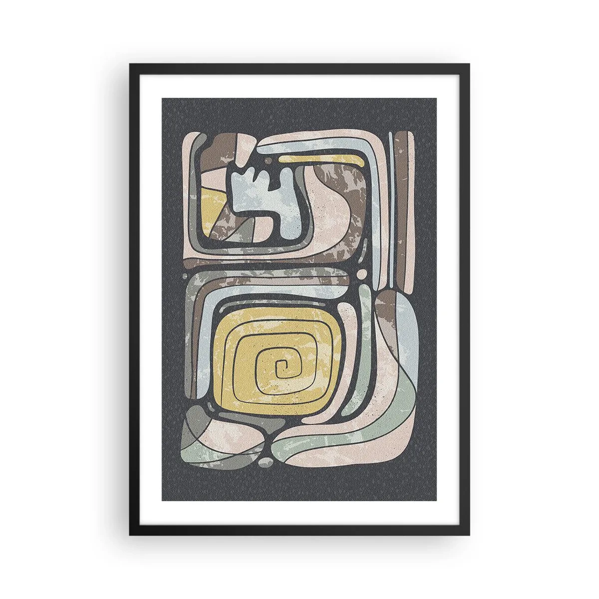 Plakat i sort ramme - Abstraktion i en præcolumbiansk ånd - 50x70 cm