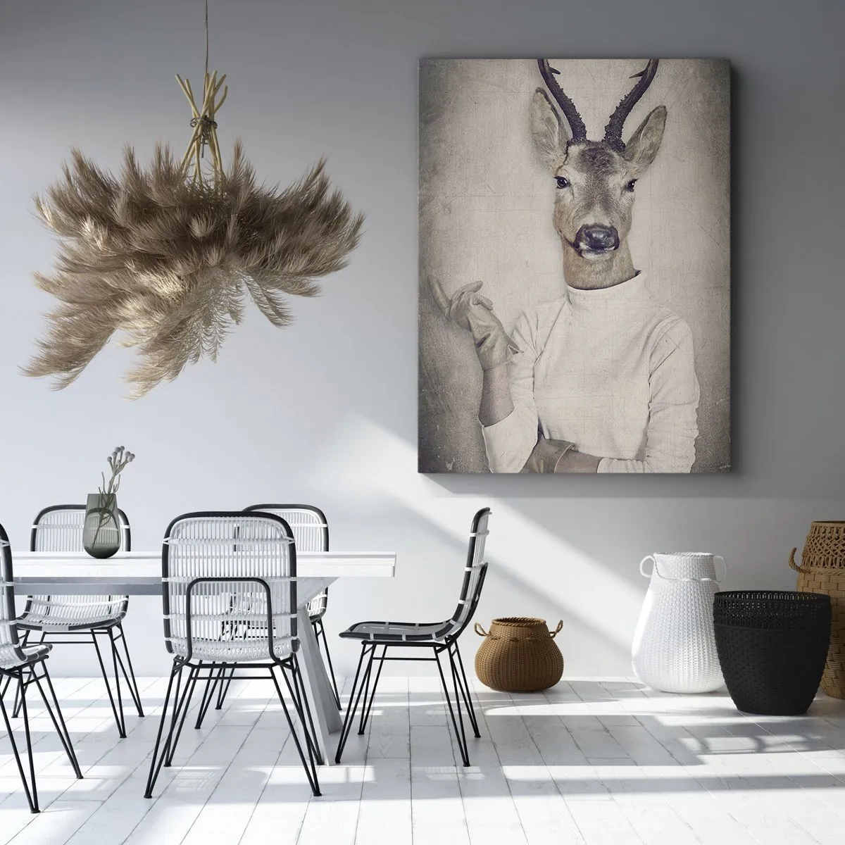 Lærredstryk - Billede på lærred - Lad gestikulationerne tale - 55x100 cm