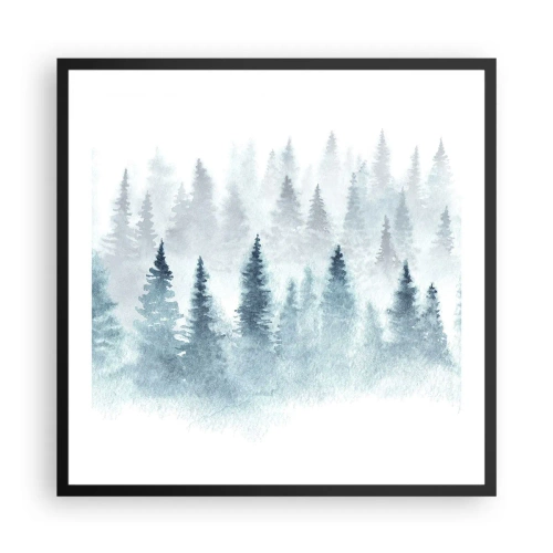 Plakat i sort ramme - Indhyllet i tåge - 60x60 cm