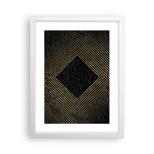 Plakat i hvid ramme - Geometri i glamour-stil - 30x40 cm