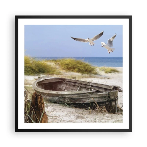 Plakat i sort ramme - Badet i vinden - 60x60 cm