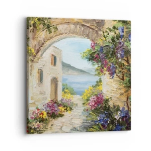 Lærredstryk - Billede på lærred - Charmen af kystlandskabet - 30x30 cm