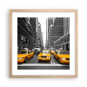 Plakat i ramme af lyst egetræ - Det er os, der farver byen - 40x40 cm