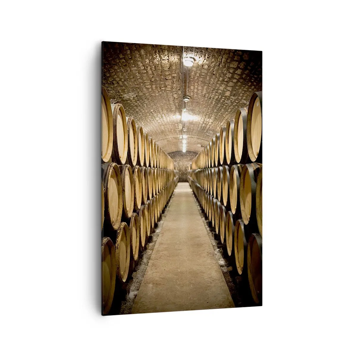 Lærredstryk - Billede på lærred - I en murstenskælder - 80x120 cm