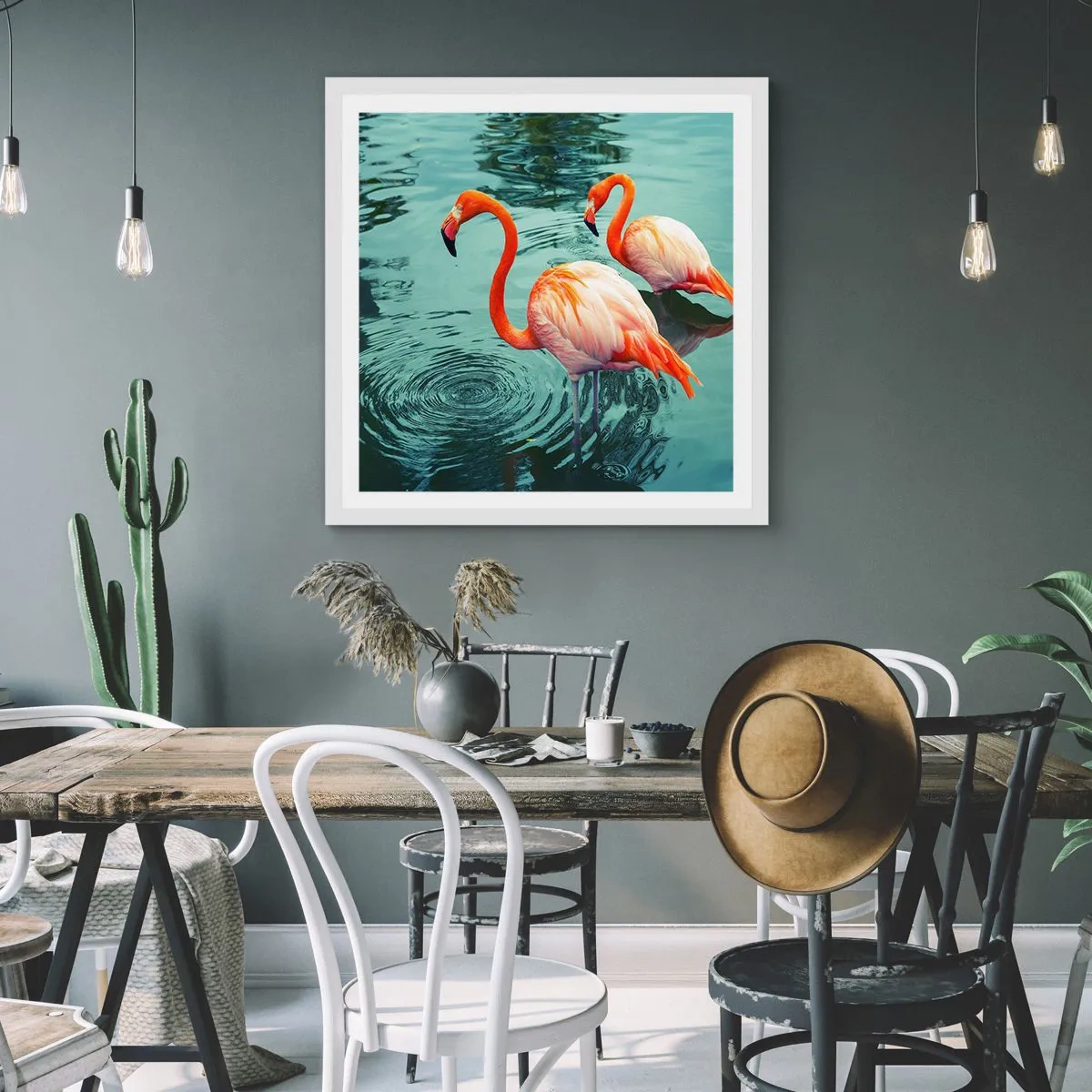 Plakat i hvid ramme - Vi er nu på mode - 40x40 cm