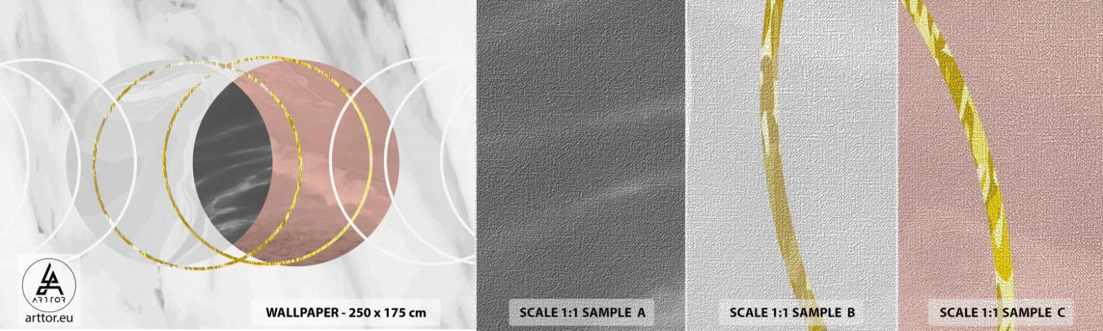 Prøve Fototapet Premium Canvas - Sfærernes musik - Abstraktion, Stykke, Distrikter - 100x30 cm