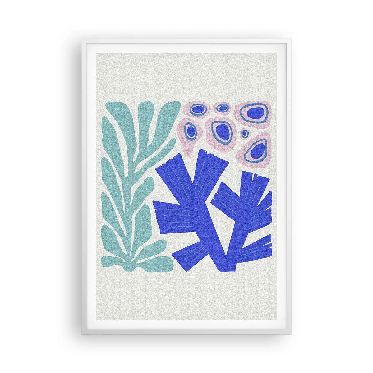 Plakat i hvid ramme - Undervands have - 70x100 cm