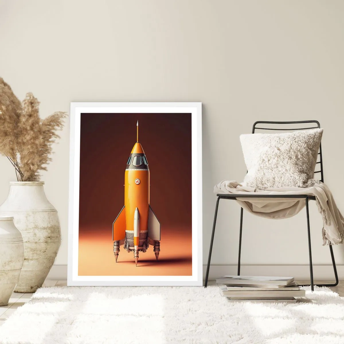 Plakat i hvid ramme - Det begynder med en drøm - 50x70 cm