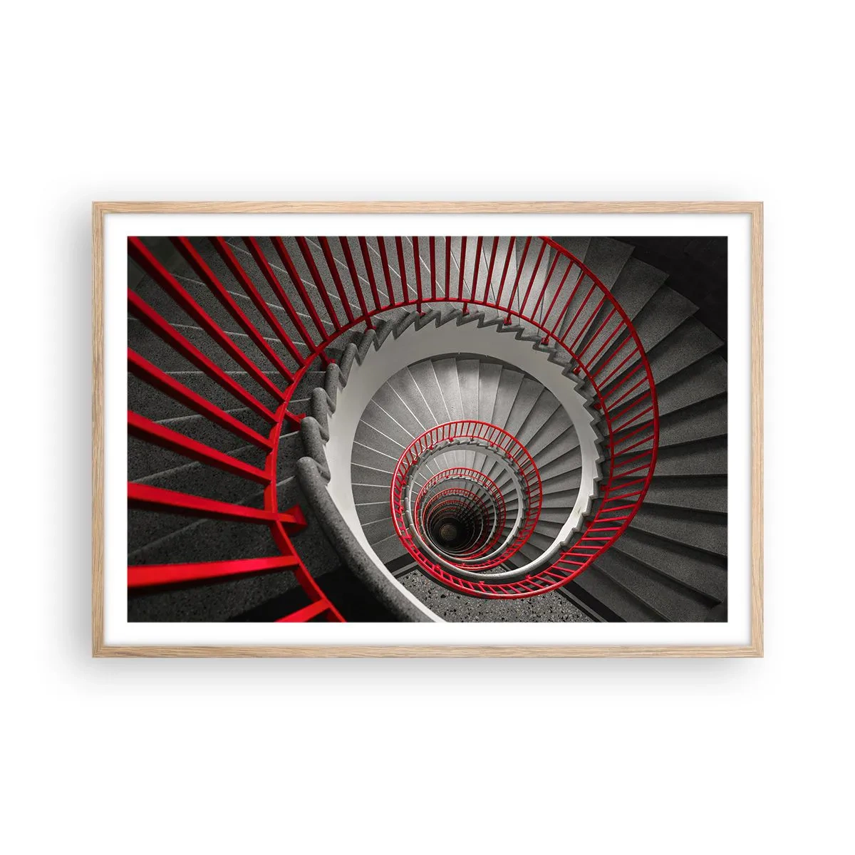 Plakat i ramme af lyst egetræ - Arkitektoniske lege - 91x61 cm