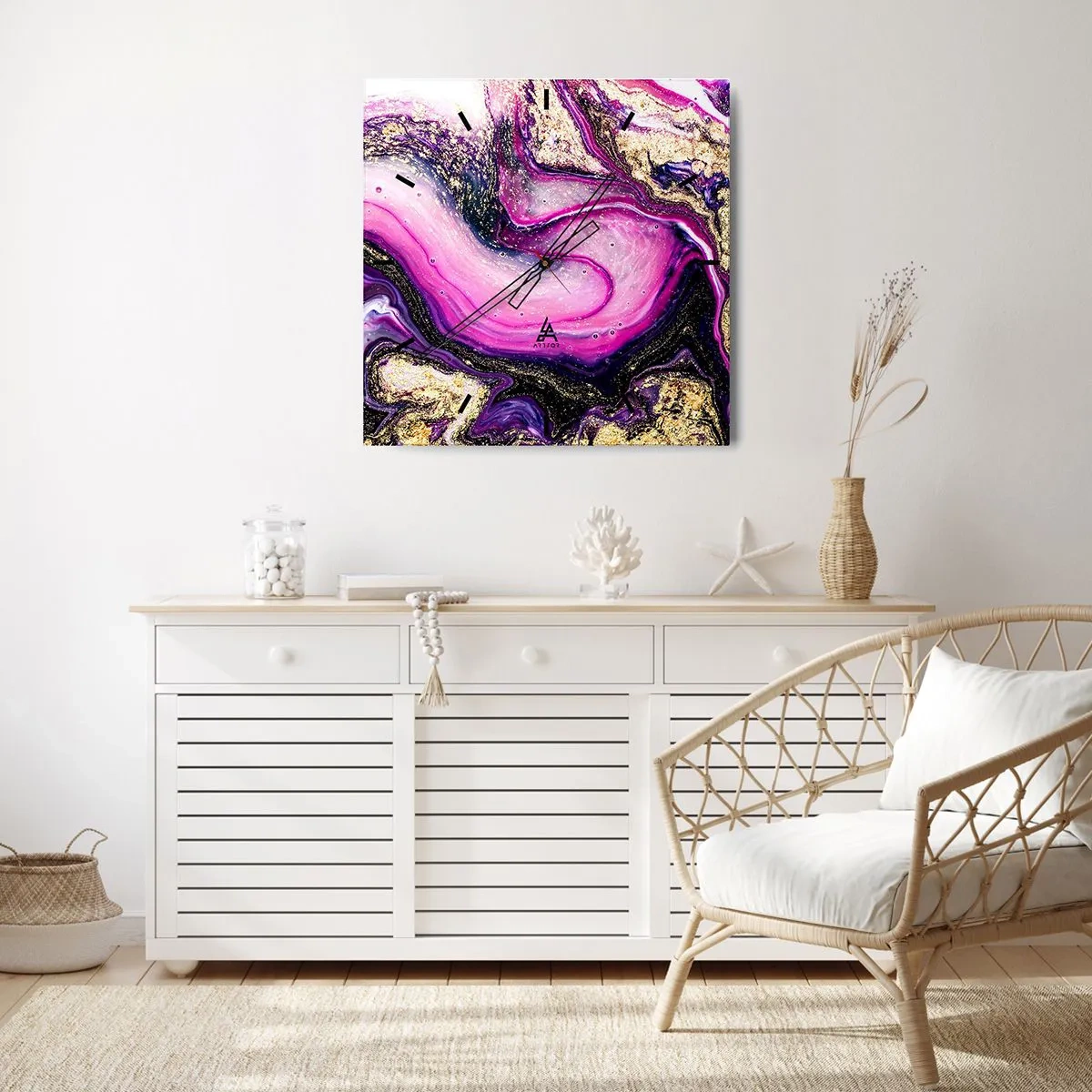 Vægur, Uret - Et øjeblik bag kulisserne - 40x40 cm