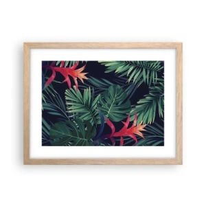 Plakat i ramme af lyst egetræ - Brænd i grønt - 40x30 cm