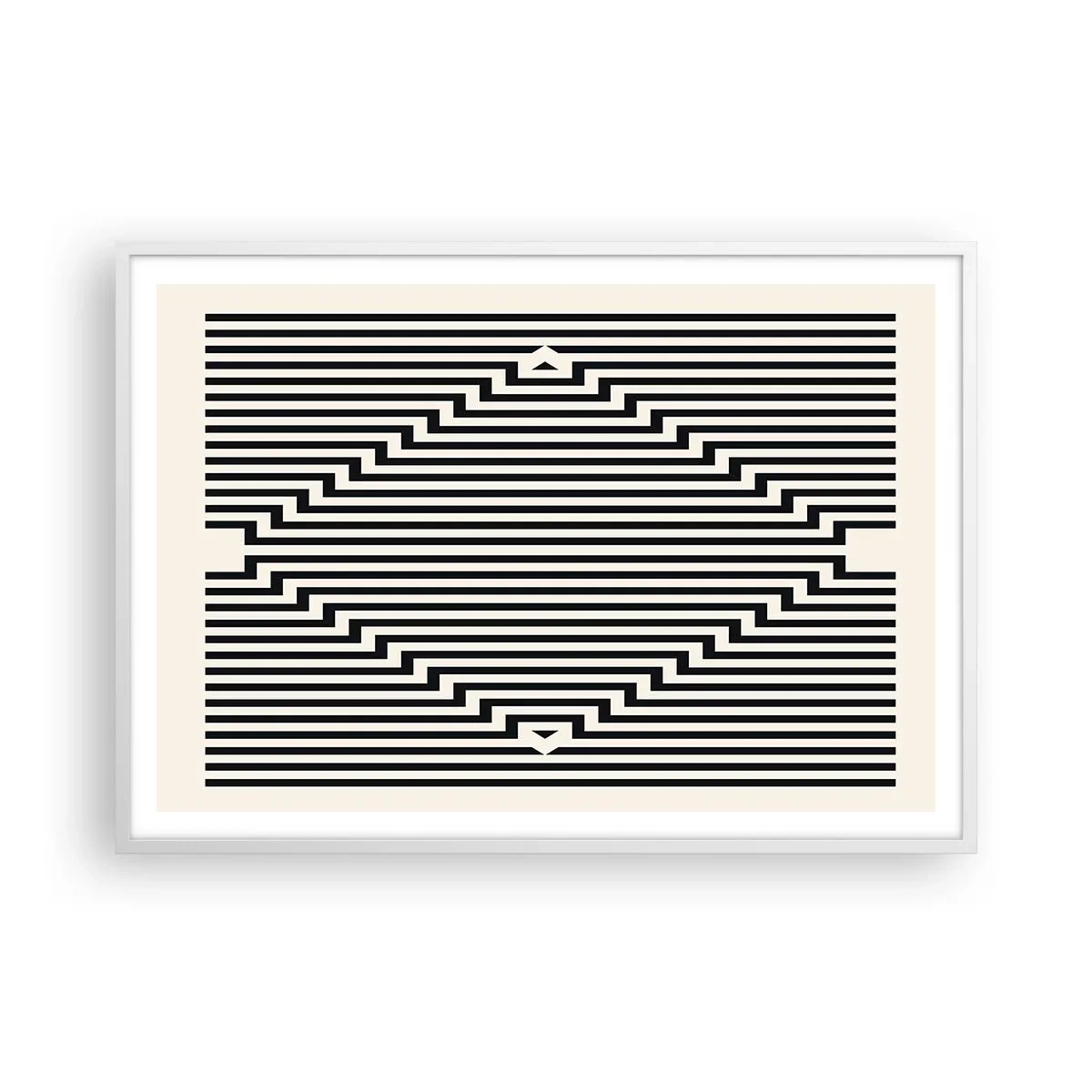 Plakat i hvid ramme - Geometrisk illusion - 100x70 cm