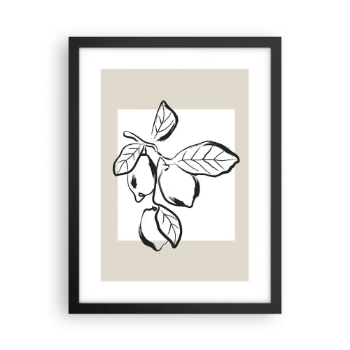 Plakat i sort ramme - Hvor citronen modner... - 30x40 cm