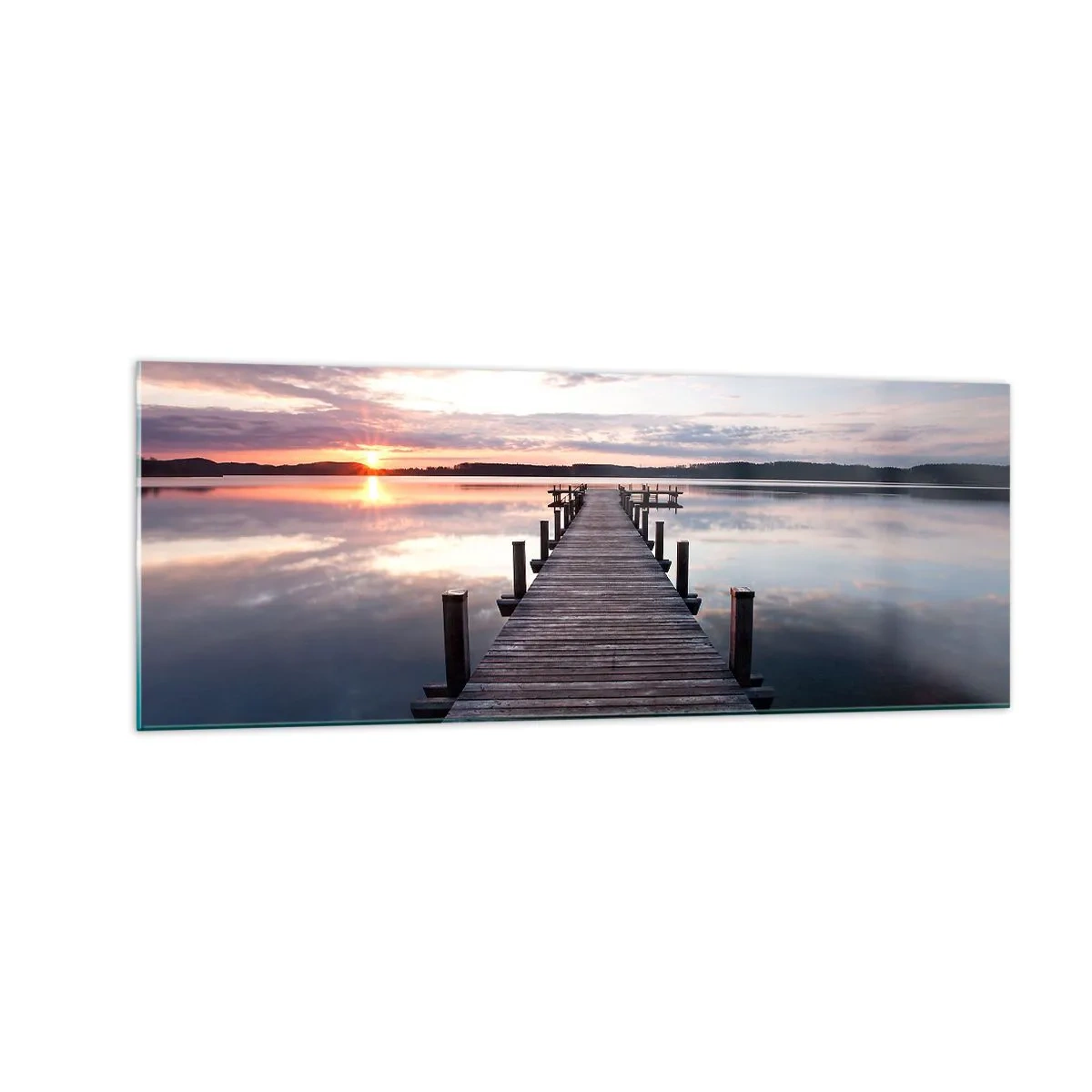 Billede på glas - Den tavse grænse mellem dag og nat - 140x50 cm