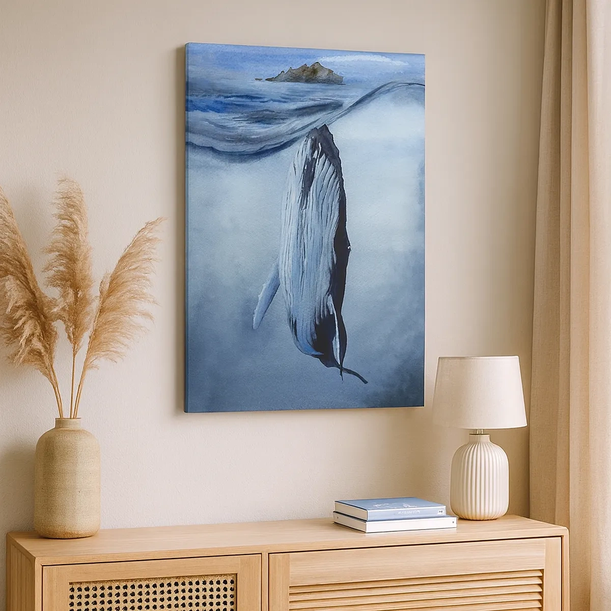 Lærredstryk - Billede på lærred - To verdener i nord - 50x70 cm