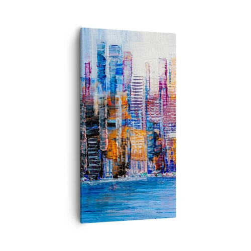 Lærredstryk - Billede på lærred - En glad metropol - 55x100 cm
