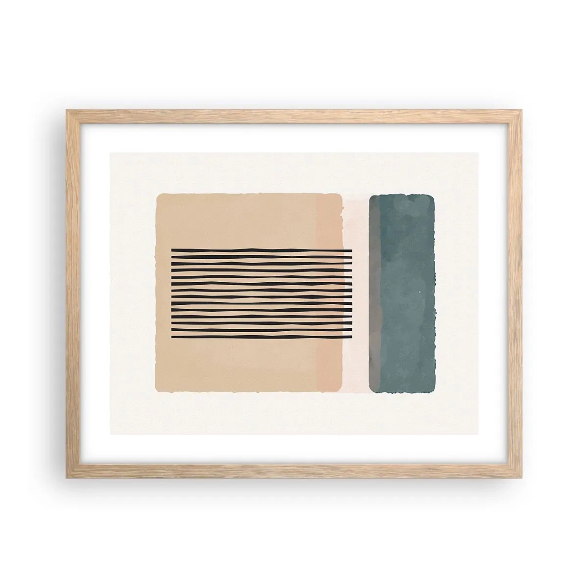 Plakat i ramme af lyst egetræ - Alt er i god stand - 50x40 cm