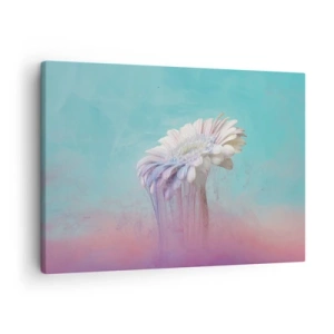 Lærredstryk - Billede på lærred - Pastel gerbera med sløringseffekt - 70x50cm - Blomster efter døden - Moderne vægdekoration til stue og soveværelse ARTTOR