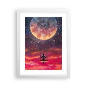 Plakat i hvid ramme - Glæd dig i skyerne - 30x40 cm