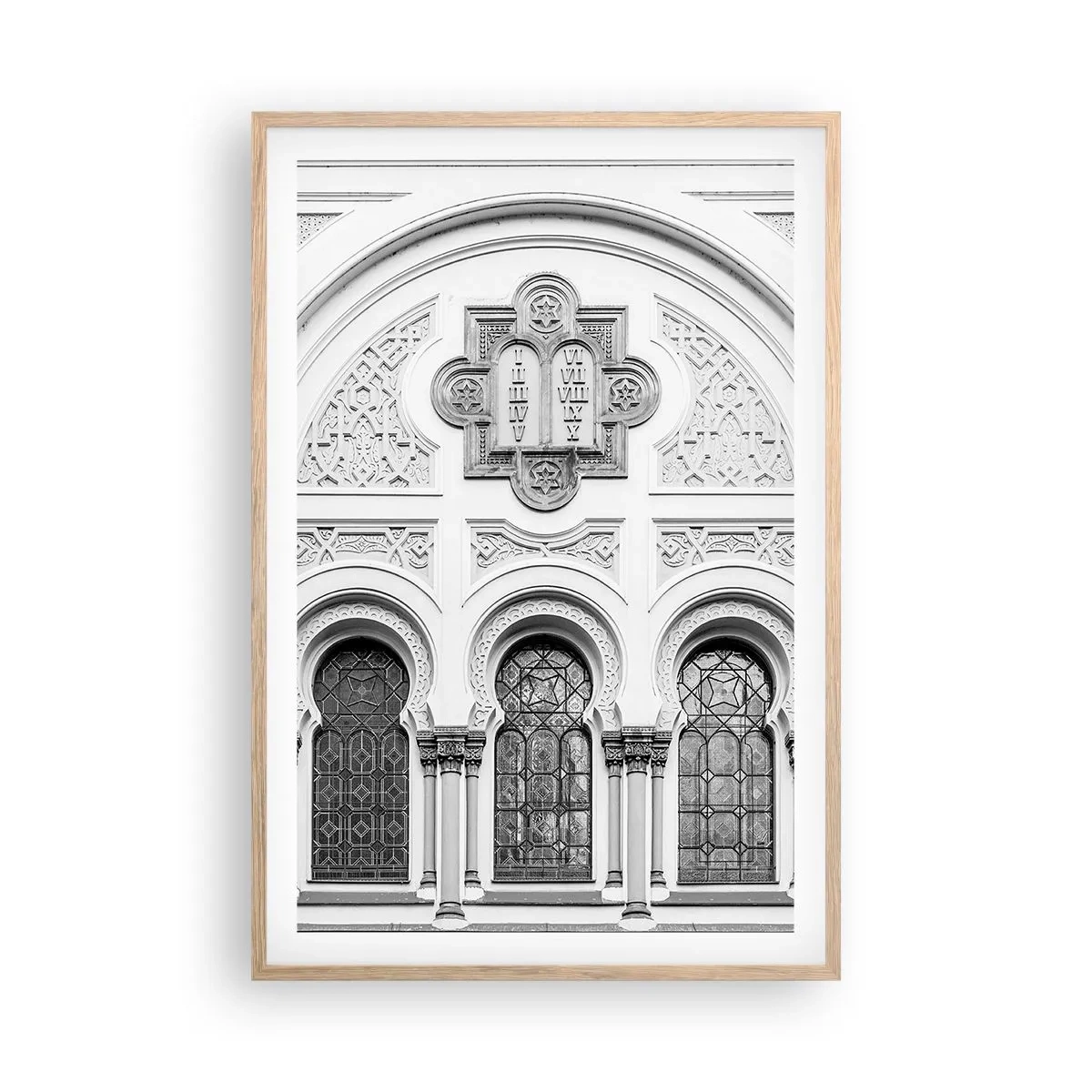 Plakat i ramme af lyst egetræ - På grænsen mellem kulturer - 61x91 cm