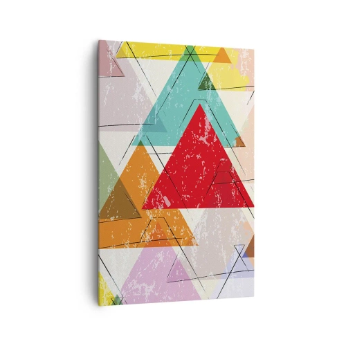 Lærredstryk - Billede på lærred - Tre og tre - 80x120 cm