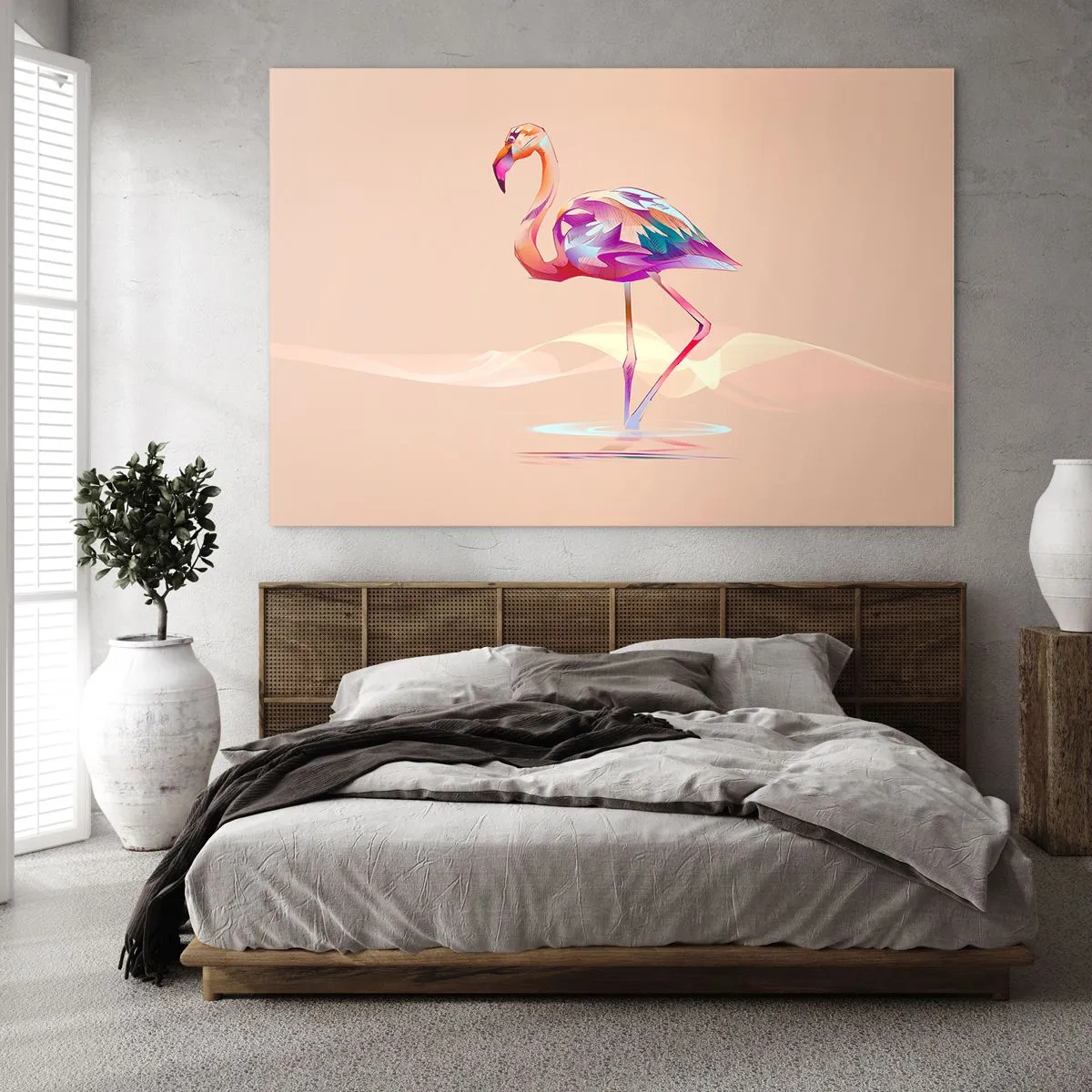 Billede på glas - Fugl af god stemning - 120x80 cm