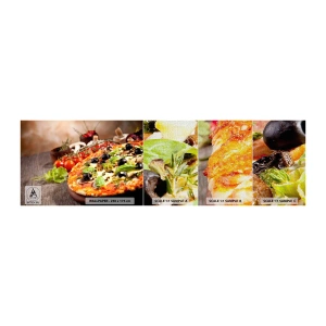 Prøve Fototapet Premium Canvas - Af tellurholdige bestanddele - Gastronomi, Pizza, Italien - 100x30 cm