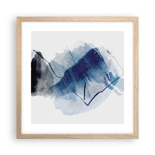 Plakat i ramme af lyst egetræ - Isbjerg - 40x40 cm