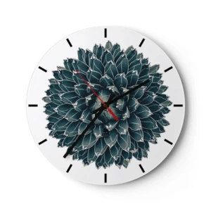 Vægur, Uret - Symmetrisk sukkulentroset i grønne nuancer - 30x30cm - Ørkenstjerne - Moderne vægdekoration til stue, køkken og soveværelse ARTTOR