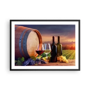 Plakat i sort ramme - Livet har smag her - 70x50 cm