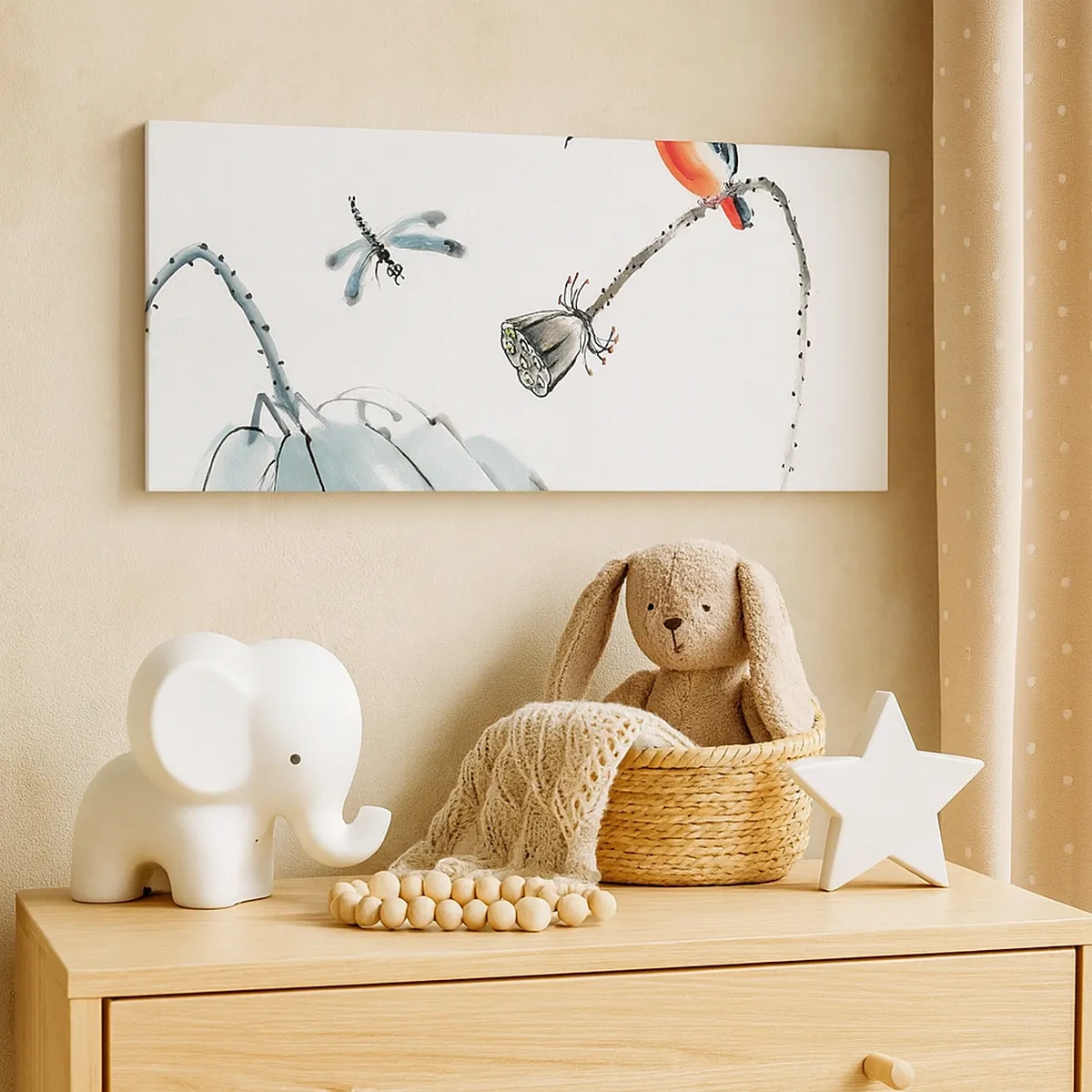 Lærredstryk - Billede på lærred - Engenes liv - 30x30 cm