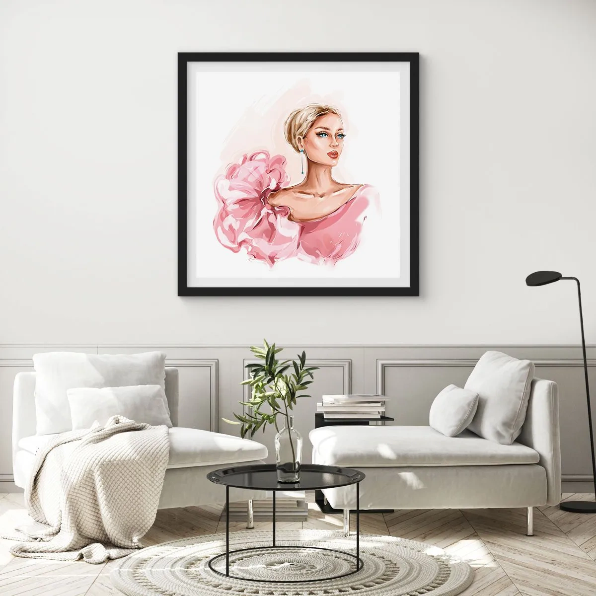 Plakat i sort ramme - Som malet... - 40x40 cm