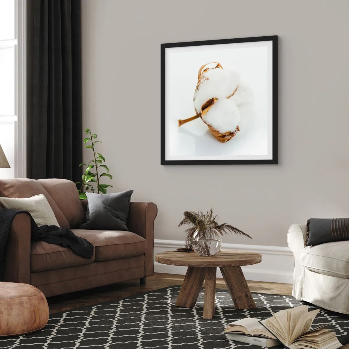 Plakat i sort ramme - Blød af natur - 40x40 cm