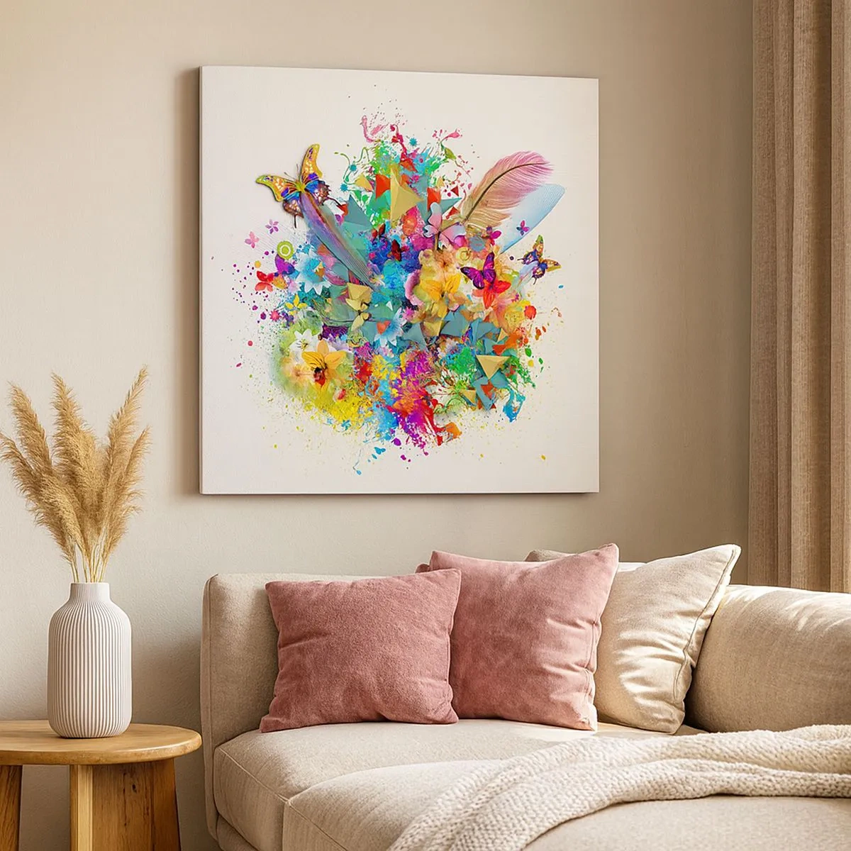 Lærredstryk - Billede på lærred - En buket af glæde - 30x30 cm